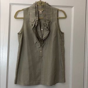 J. Crew Silk Ruffled Sleeveless Blouse